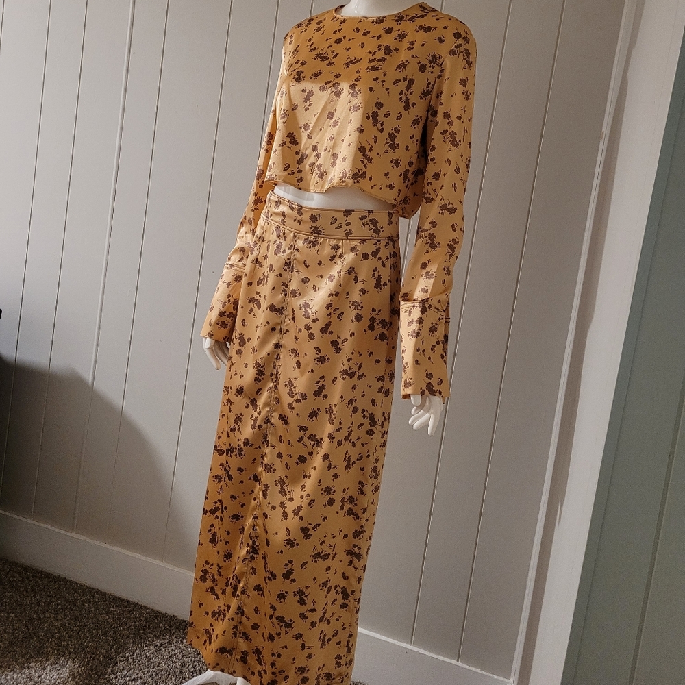 Zara two piece set, highwaist skirt & cropped top.